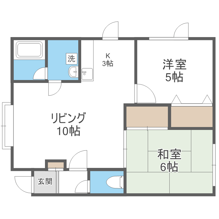 札幌市手稲区星置二条のアパートの間取り