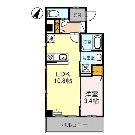 金沢市西念のマンションの間取り