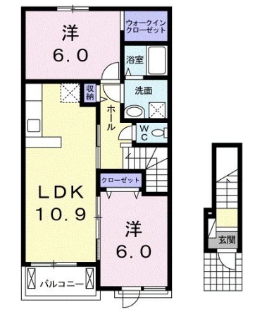 東海市加木屋町のアパートの間取り