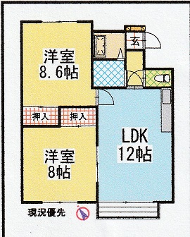 朝香ハイツの間取り