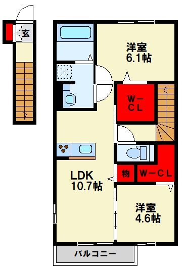 D-ROOM町上津役の間取り