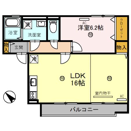 甲賀市甲南町寺庄のアパートの間取り