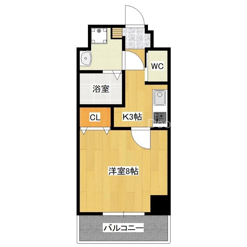 【岡山市南区青江のマンションの間取り】