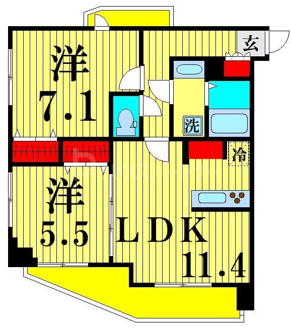 足立区綾瀬のマンションの間取り