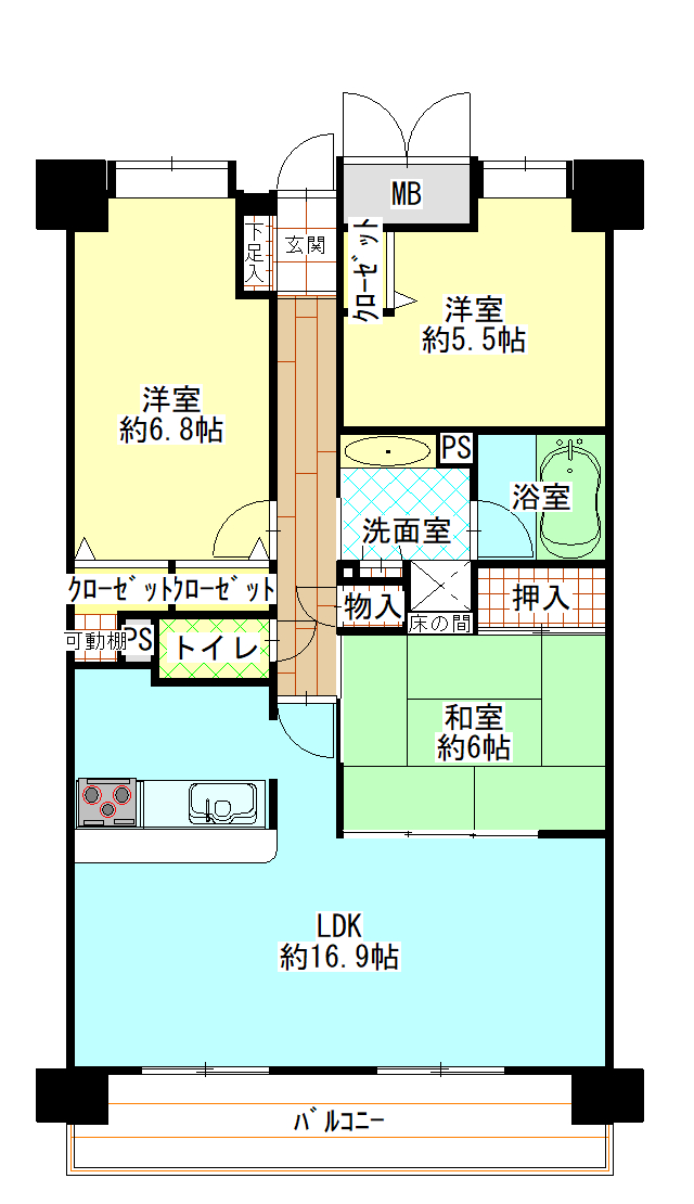 シティトリエ野上町の間取り