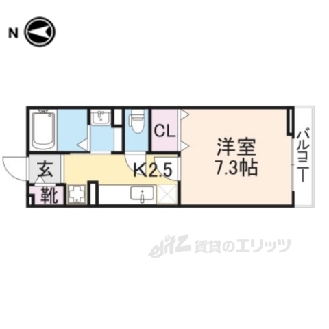 大和高田市東雲町のアパートの間取り