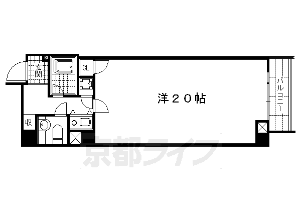 京都市中京区一之船入町のマンションの間取り