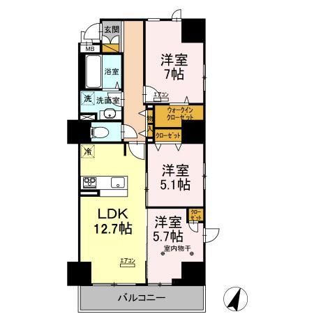 千葉市中央区新宿のマンションの間取り