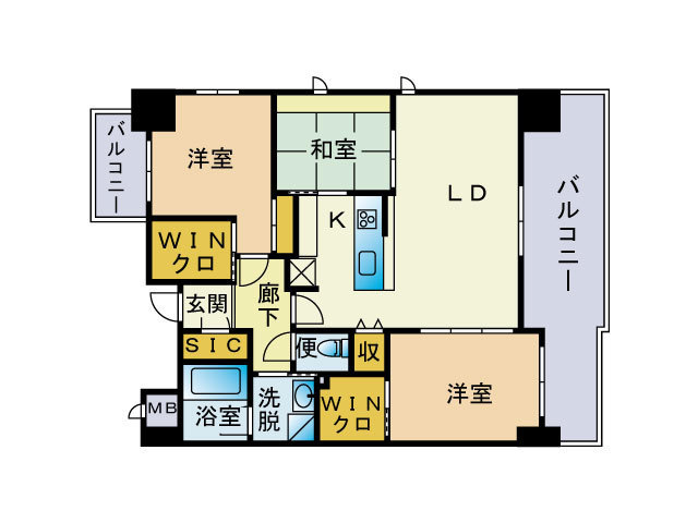 アクシオン別府駅前プレミアムの間取り