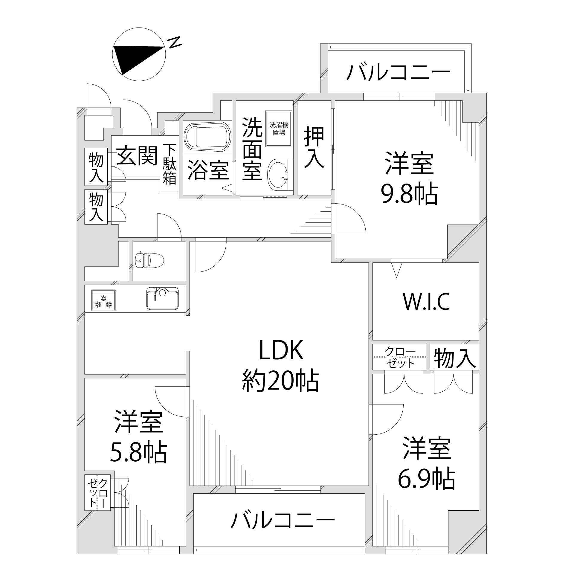 【グランドヴュー島本の間取り】