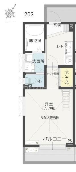 松戸市緑ケ丘のアパートの間取り