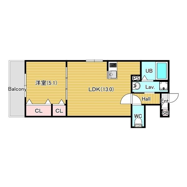 堺市堺区石津町のアパートの間取り