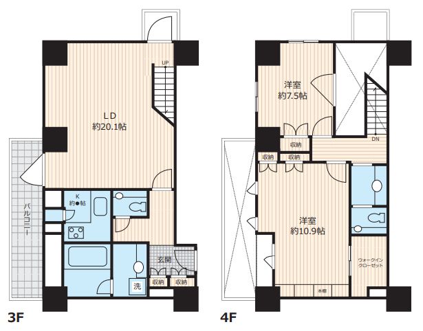 港区麻布十番のマンションの間取り