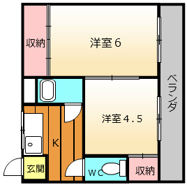 天神山洋ハイツの間取り