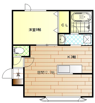 旭川市東光十八条のアパートの間取り