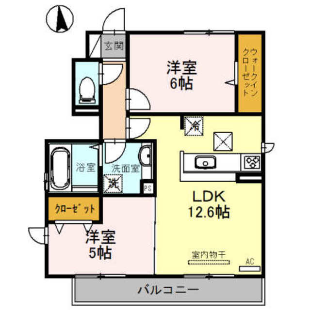 宝塚市武庫山のアパートの間取り