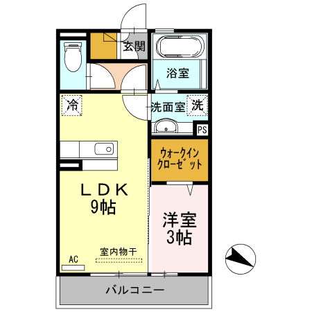 熊本市東区月出のアパートの間取り