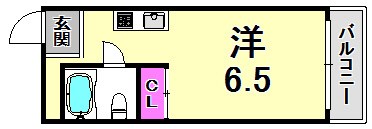 神戸市灘区岩屋中町のマンションの間取り