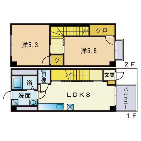 アンプルールフェール若草の間取り