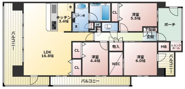 袖ケ浦市袖ケ浦駅前のマンションの間取り