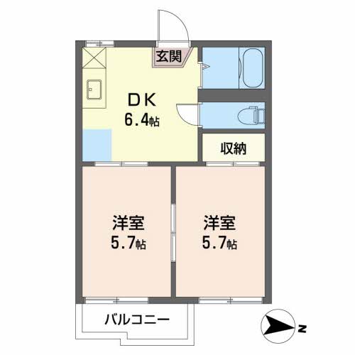 伊豆の国市原木のアパートの間取り