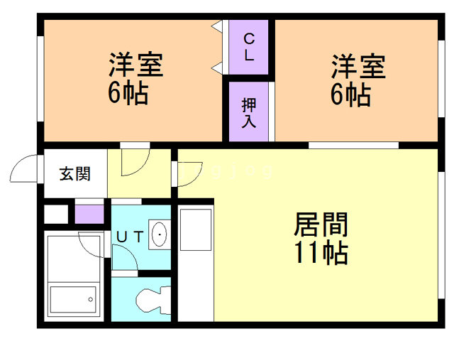 広和ハイツＮｏ．８の間取り