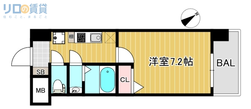 大阪市東淀川区瑞光のマンションの間取り