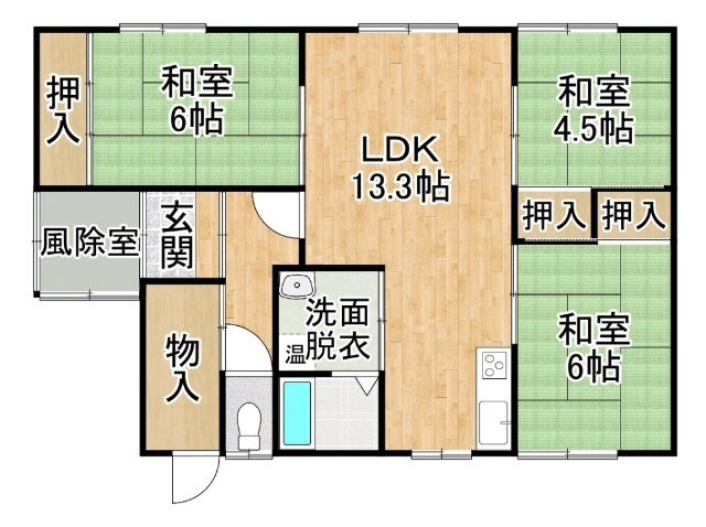 緑苑住宅　南棟の間取り