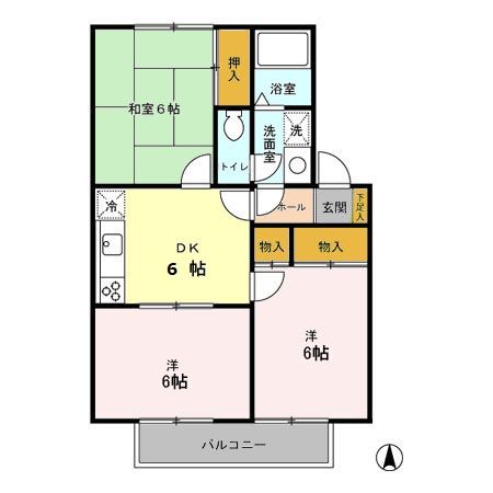 川口市大字峯のアパートの間取り