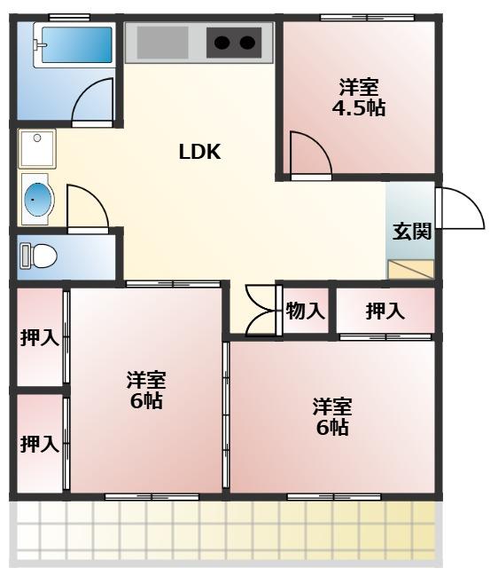 二川マンション大惣の間取り