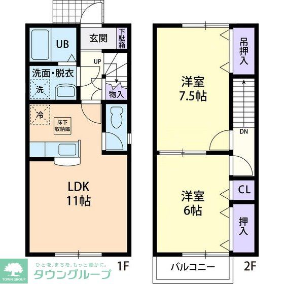 加須市北辻のアパートの間取り