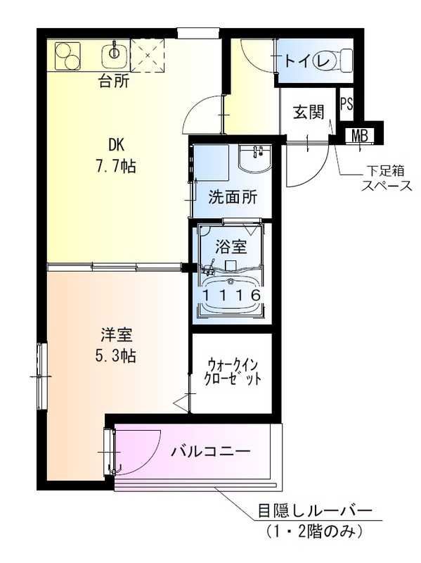 尼崎市杭瀬北新町のアパートの間取り