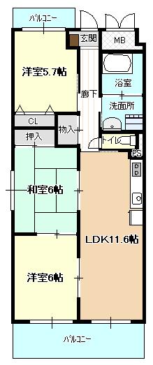 エバーグリーン２１の間取り