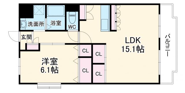 豊中市玉井町のマンションの間取り