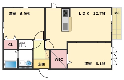 コンフォールいなみのの間取り