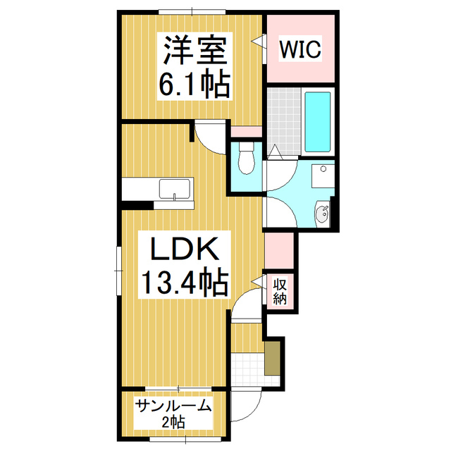 安曇野市穂高のアパートの間取り