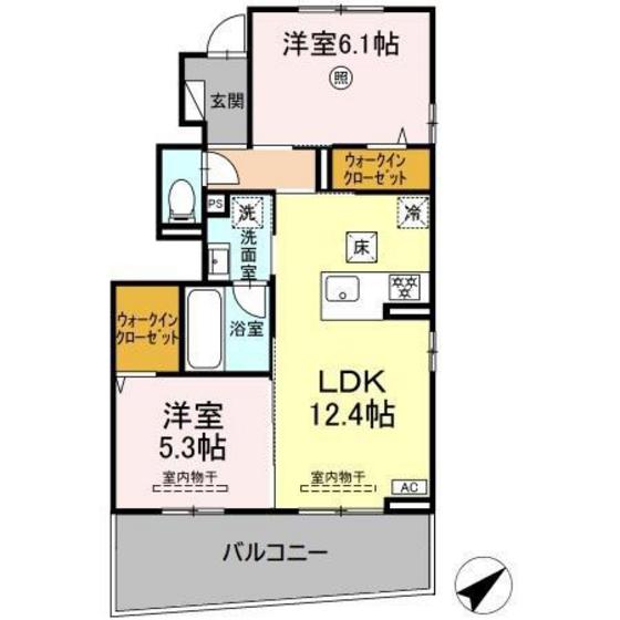 広島市安佐南区大塚西のアパートの間取り