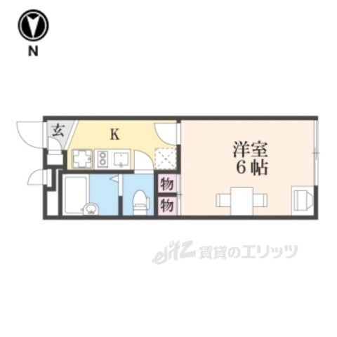 奈良市青野町のアパートの間取り