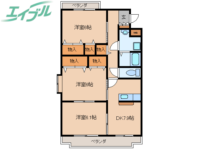 ファームガーデン　A棟の間取り