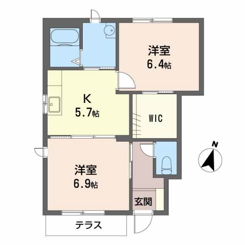 福知山市字天田のアパートの間取り