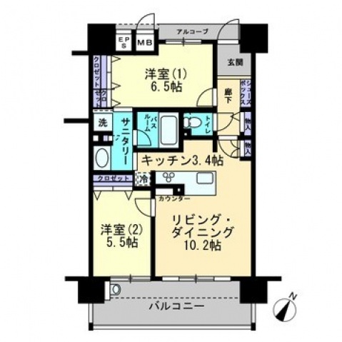 アルファステイツ高見馬場の間取り