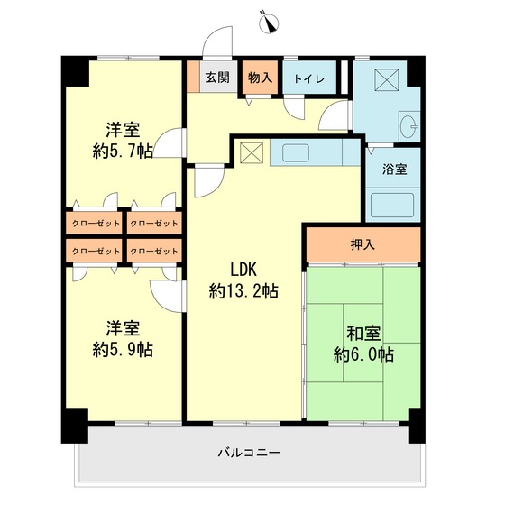 カサグランデ筑紫の間取り