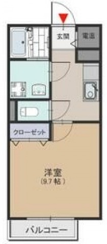 大阪市東住吉区住道矢田のアパートの間取り