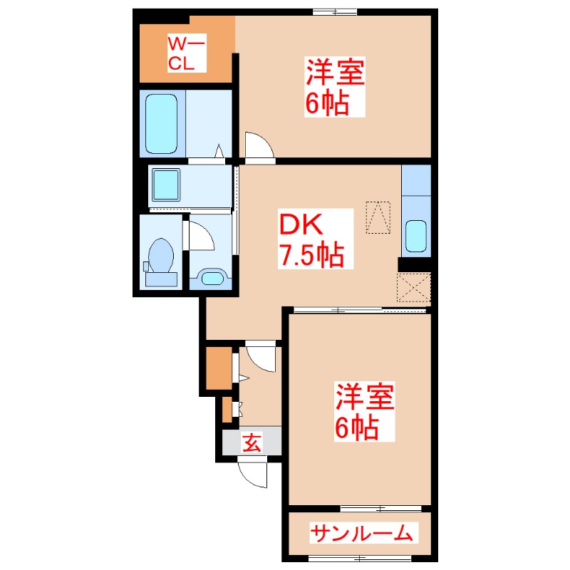 レジデンス・朝日II　Ｂ棟の間取り