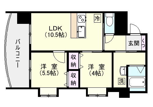 鹿児島市錦江町のマンションの間取り