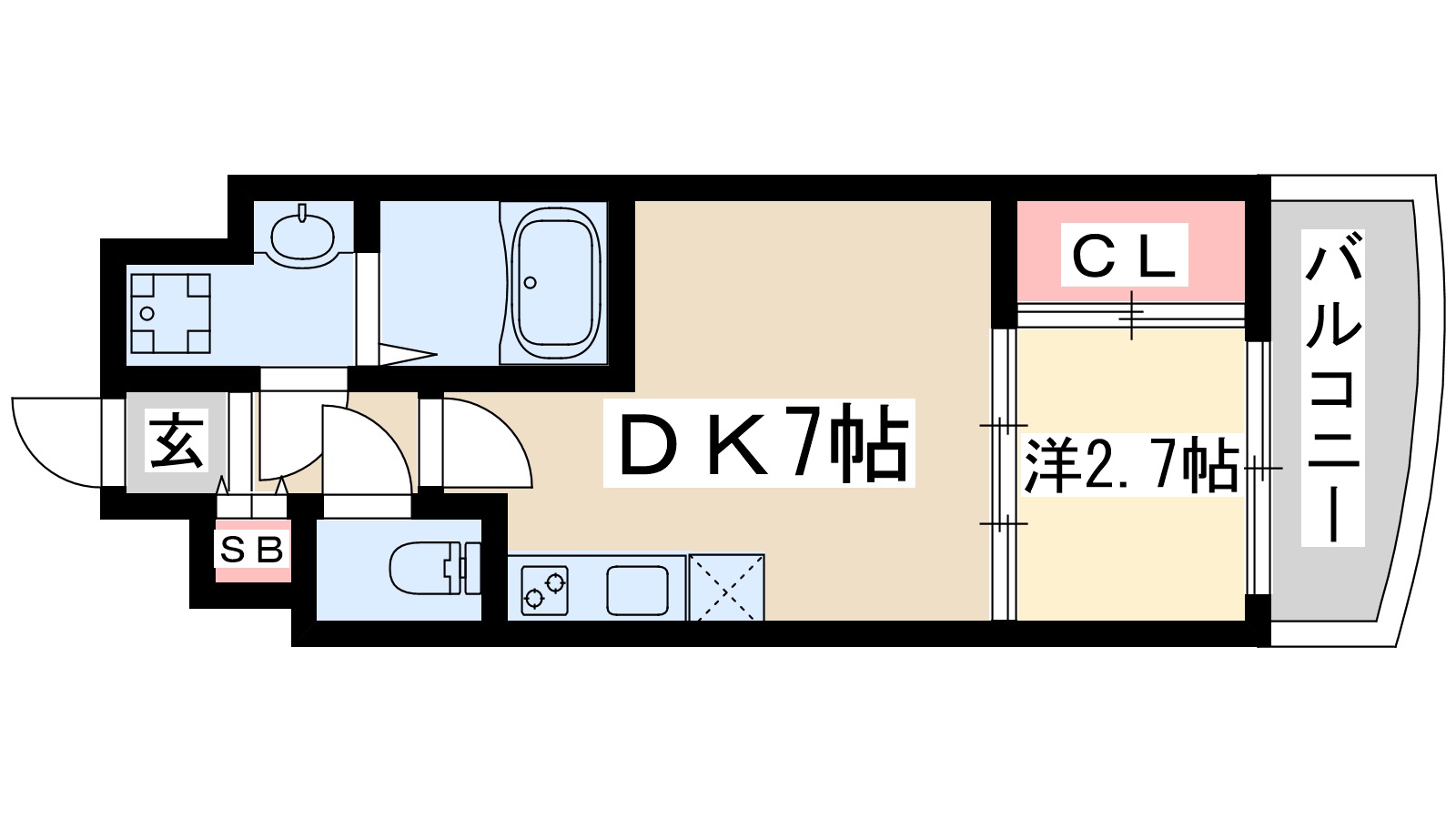 プレサンス江坂ベルフィーヌの間取り