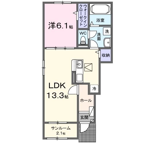 兵庫県姫路市飾東町佐良和（アパート）の賃貸物件の間取り