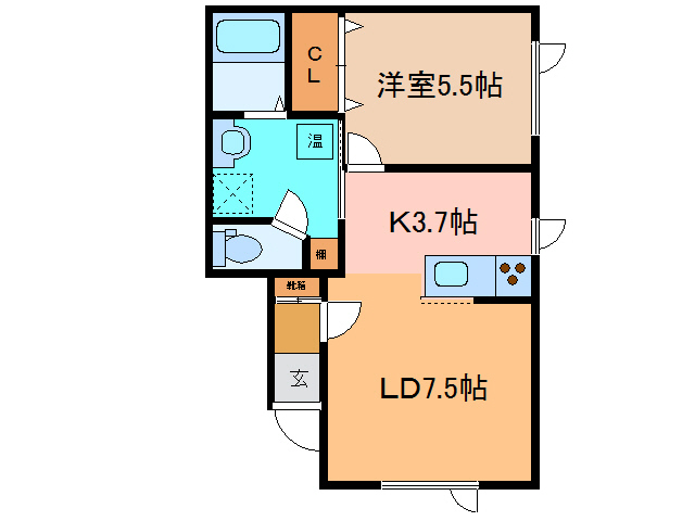 エスペランサ新得Vの間取り