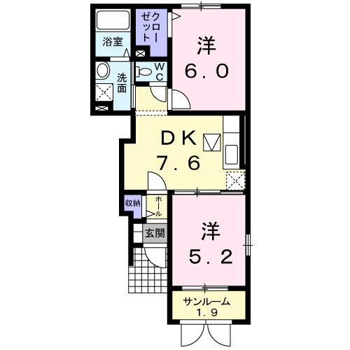 ＪＲ磐越西線 新関駅 徒歩15分 2階建 築19年の間取り写真