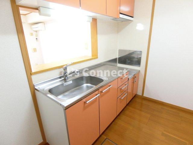 キッチン　２口ガスコンロ設置可能なカウンターキッチンです。